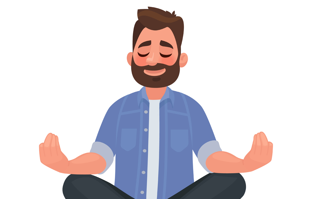 瞑想をする男性のイラスト